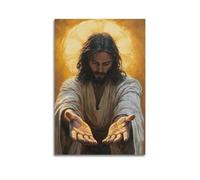 Poster chrétien vintage « Jesus Give Me Your Hand » - Impression sur toile murale moderne pour chambre à coucher - 20 x 30 cm