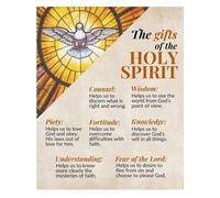 poster Christian Home Decor Poster - The Seven Gifts of the Holy Spirit Art Print, Uplifting Religious Wall Decor for Living Spaces(Unframed,12x18inch(30x45cm))