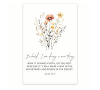 poster Christian Wall Art Poster Behold I Am Doing A New Thing, Inspirational Bible Verse Print, Religious Home Decor & Gift Idea(Unframed,08x12inch(20x30cm))