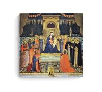 Poster classique sur toile représentant le retable de San Marco de Fra Angelico - Décoration murale pour salon - 30 x 30 cm