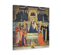 Poster classique sur toile représentant le Retable de San Marco de Fra Angelico - Impression sur toile - Décoration d'intérieur - 50 x 50 cm