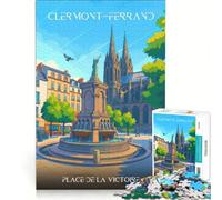 Poster Clermont Ferrand Puzzles 1000 pièces | 38x52cm Décoration murale difficile et complexe pour un anniversaire ou Noël