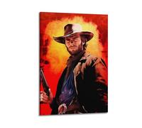 Poster Clint Eastwood 7 sur toile pour décoration murale de salon, chambre à coucher - 30 x 45 cm