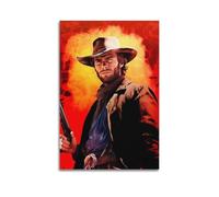 Poster Clint Eastwood 7 sur toile pour décoration murale de salon, chambre à coucher - 30 x 45 cm