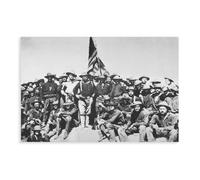 Poster Colonel Theodore Roosevelt et Rough Riders On San Juan Hill - Décoration murale pour bar, restaurant, garage, café - Cadeau sans cadre - 40,6 x 61 cm
