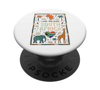 Poster coloré Afrique du Sud Doodles Elephant Girafe PopSockets PopGrip Adhésif