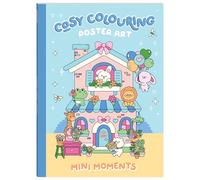 Poster coloré cosy Art Mini Moments - 20 pages déchirantes avec scènes fantaisistes dessinées à la main - Livre de coloriage pour adultes conscient pour la détente et l'affichage