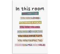 Poster coloré « In This Classroom You Belong Here » - Règles de classe sur les affiches pour enseignants, étudiants pour décorer la classe, cadeaux en métal - 30,5 x 20,3 cm