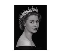 Poster commémoratif de la Reine Elizabeth II en noir et blanc pour la reine de l'Angleterre, en mémoire de sa Majesté la Reine Elizabeth II