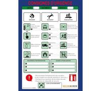 Poster - Consignes d'urgence - NF EN ISO 7010 - A3 - Plastifié
