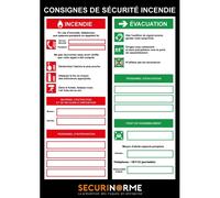 Poster - Consignes sécurité incendie - 297x420 mm - Plastifié