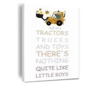 poster Construction Zone Toy Vehicles Canvas Wall Art - Playful Nursery or Big Boy Bedroom Decor, Kids Playroom Wall Decor for Toddler Boy(Framed,16x24inch(40x60cm))