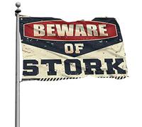 Poster cool drapeaux Beware Of Stork Drapeau amusant Décoration de patio camping-car (120 x 180 cm)