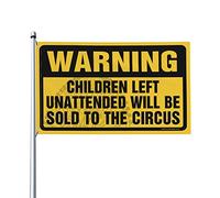 Poster cool drapeaux d'avertissement enfants laissés sans surveillance seront vendus au drapeau de cirque décoration de patio amusante (152 x 244 cm)