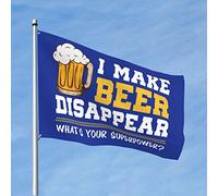 Poster cool drapeaux I Make Beer Disappear drapeau amusant décoration patio camping-car (152 x 244 cm)