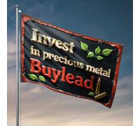 Poster cool drapeaux Investir dans les métaux précieux : acheter du plomb pour la croissance drapeau indépendant décoration de chambre pour hommes décoration de grotte (120 x 180 cm)