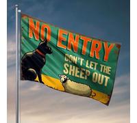 Poster cool drapeaux No Entry. Don't Let The Sheep Out. Drapeau décoration d'intérieur pour homme Accessoires de bateau de pêche (60 x 90 cm)
