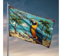 Poster cool drapeaux perroquet sur plage tropicale : Someday Be Happy Flag Cool Stuff pour votre chambre (30 x 45 cm)