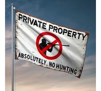 Poster cool drapeaux propriété privée : drapeau strictement interdit la chasse autorisée, décoration de chambre indépendante pour hommes, décoration de grotte (60 x 90 cm)