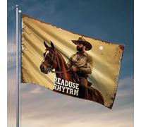 Poster cool drapeaux Ride Into The Sunset : Readuse Rhytm'S Western Adventure Flag Indie Room Decor Men Cave Decor (60 x 90 cm)