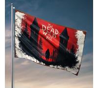 Poster cool drapeaux silencieux debout avant la silhouette du château hanté drapeau cool trucs pour votre chambre (152 x 244 cm)