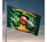 Poster cool drapeaux taille au trésor de Leprechaun : un drapeau porte-bonheur pour votre chambre (152 x 244 cm)