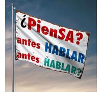 Poster cool drapeaux « Think Before You Speak. » Drapeau occidental pour décoration d'intérieur ou de collège (60 x 90 cm)