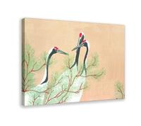 Poster Cranes From Momoyogusa By Kamisaka Sekka - Décoration murale sur toile pour chambre à coucher, bureau, cuisine, cadre cadeau - 40 x 60 cm
