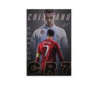 Poster Cristiano Ronaldo 1 - Impression sur toile - Décoration murale pour la maison, la salle de bain, la chambre à coucher, le bureau, le salon - Sans cadre : 40 x 60 cm