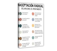 Poster d'acceptation radicale espagnole sur toile - Décoration murale pour salon, chambre à coucher - 20 x 30 cm