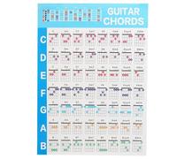 Poster d'accords de guitare, 56 guides de référence éducatifs sur les accords à code couleur Prends et maîtrise la théorie musicale de la guitare pour les musiciens d'ukulélé (L)