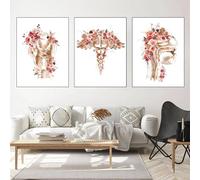 Poster d'anatomie médicale, poster d'anatomie de cœur avec fleurs, images de cœur, poumons, cerveau, décoration de cabinet médical, pour hôpital, clinique, sans cadre (B, 3x50x70cm, Sans cadre)