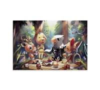 Poster d'anime Animal Crossing Friends Club Apollo's Afternoon Tea Party - Impression sur toile - Décoration murale moderne pour chambre à coucher - 40 x 60 cm