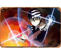 Poster d'anime Death The Kid Soul Eater Décoration murale rétro en métal 20,3 x 30,5 cm
