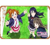 Poster d'anime Honoka Kousaka, Kotori Minami, Umi Sonoda, Love Live! Décoration murale rétro en métal 20,3 x 30,5 cm