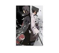 Poster d'anime Naruto Uchiha Itachi et Uchiha Sasuke sur toile et décoration murale moderne pour chambre à coucher 60 x 90 cm