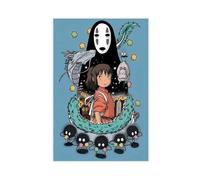 Poster d'anime Spirited Poster du film fantastique Hayao Miyazaki Studio Ghibli sur toile - Décoration pour chambre à coucher, bureau, cadeau - 20 x 30 cm