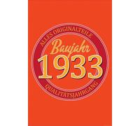 Poster d'anniversaire - Poster - 1933 - Pièces originales + 2 pcs plinthes d'affiche plastique 62 cm noir