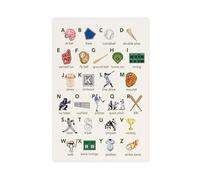 Poster d'apprentissage de l'alphabet sur toile - Décoration murale pour salon, chambre à coucher - 20 x 30 cm
