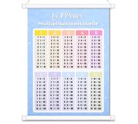 Poster d'apprentissage des mathématiques pour enfants, tableau de multiplication, poster d'apprentissage 1 x 1, poster éducatif pour enfants, décoration de chambre d'enfant, 30 x 40 cm, en bois