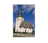 Poster d'architecture romane Anga Church, Gotland, Suède (1250) - Décoration murale d'intérieur - 20 x 30 cm