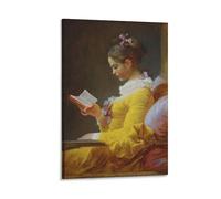 Poster d'art « A Young Girl Reading » de Jean-Honoré Fragonard - Impression sur toile - 40 x 60 cm