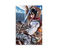 Poster d'art Attack on Titan Anime Mikasa Ackerman Classics Art Peinture décorative sur toile Art mural pour salon, chambre à coucher, 50 x 75 cm