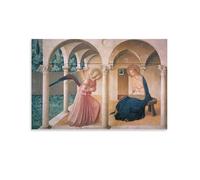 Poster d'art de la Renaissance The Annunciation de Fra Angelico - Peinture d'art cool - Impressions sur toile à suspendre - 50 x 75 cm