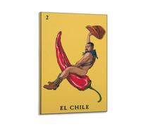 Poster d'art gay El Chile Mexicain, Loteria, Latinx, LGBTQ Queer - Décoration murale - Fournitures scolaires - 40 x 60 cm
