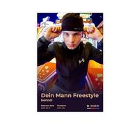 Poster d'art hip-hop pour album de musique Dein Mann Freestyle - Couverture élégante du rappeur chanteur Benno - Cadeau pour les fans de rap - Décoration de chambre à coucher, bureau, chambre - Cadeau