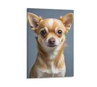Poster d'art mural sur toile personnalisé - Images murales de chihuahua mignon - Art moderne - Peinture sur toile - Affiche esthétique pour salon, chambre à coucher, bureau, décoration d'intérieur