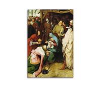 Poster d'art Pieter Bruegel The Elder Painter Works (The Adoration of The Kings) - Impression sur toile - Décoration d'intérieur - 50 x 75 cm