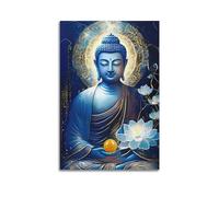 Poster d'art religieux La paume du Bouddha sur toile décorative pour mur 60 x 90 cm