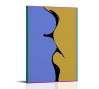 Poster d'art simple de baisers postures d'amour entre hommes et femmes, poster d'art vintage, toile murale, décoration esthétique, salon, chambre d'enfant, dortoir, café, salle de bain, convient pour